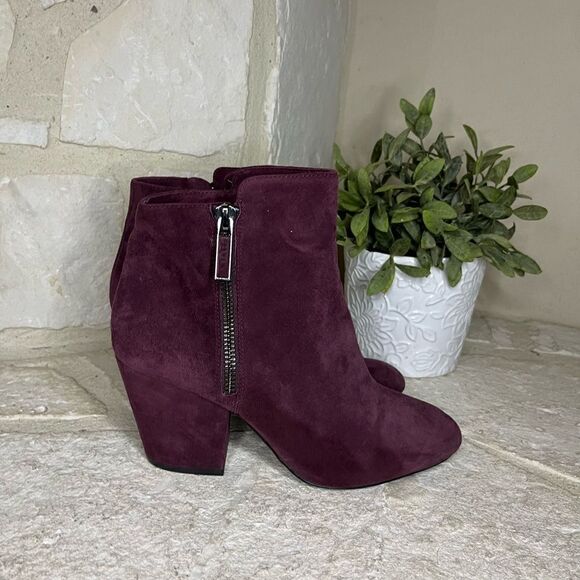 1.State burgundy suede side zip booties sz 7.5 - Picture 4 of 10